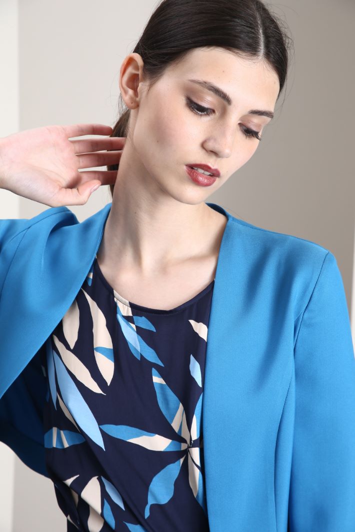 Bolero in cady leggero - AZZURRO - Fashion Market