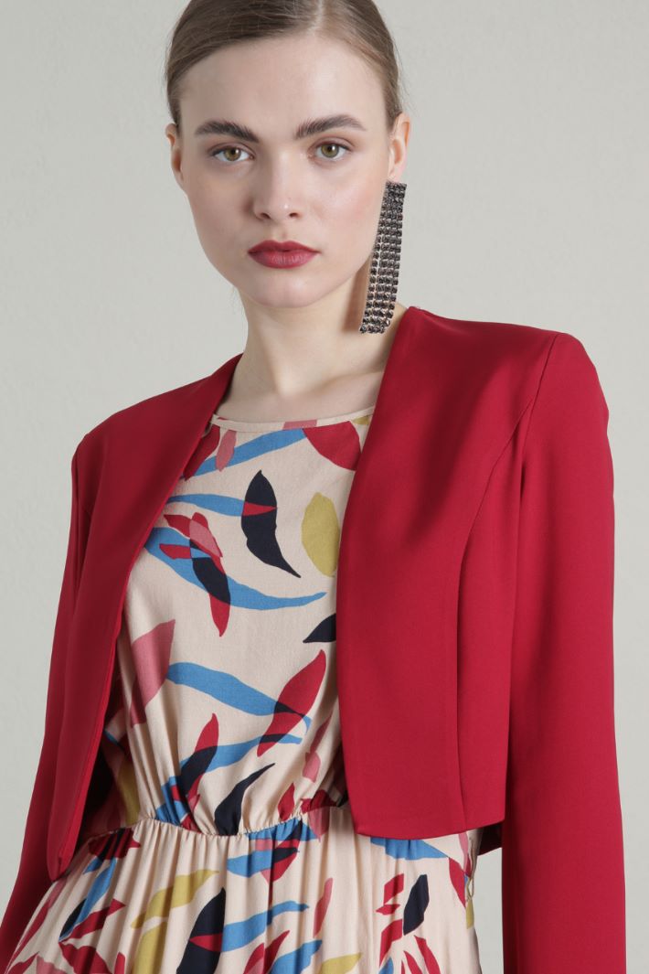 Bolero in cady leggero - ROSSO - Fashion Market - 3