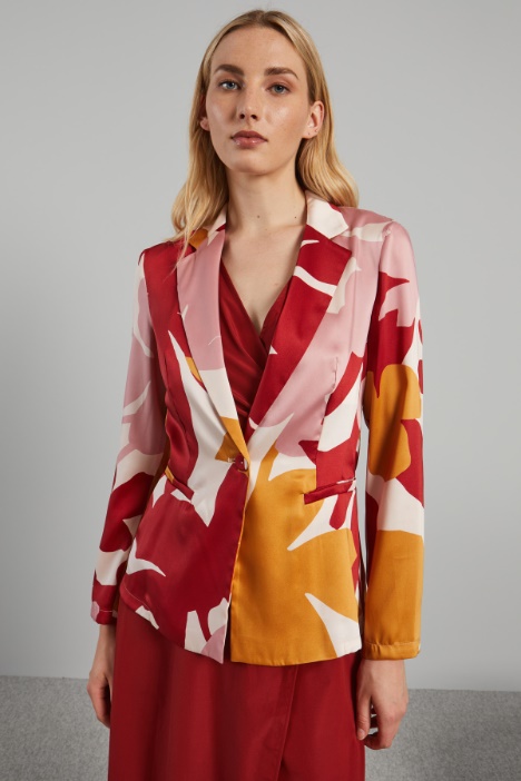 Blazer in twill stampato - Fashion Market
