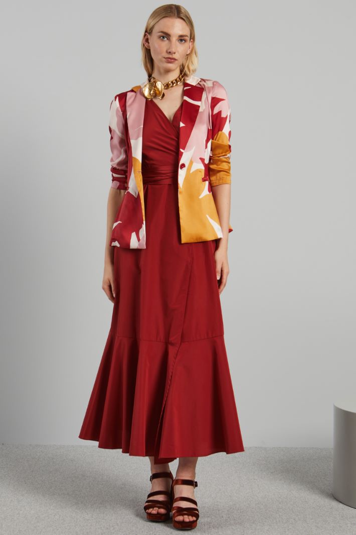 Blazer in twill stampato - ROSSO ROSA OCRA - Fashion Market