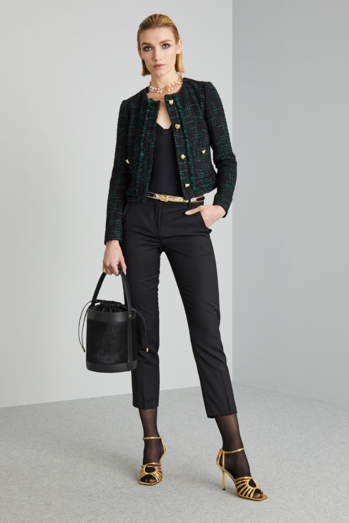 Giacca con bottoni sfaccettati - NERO VERDE ORO - Fashion Market