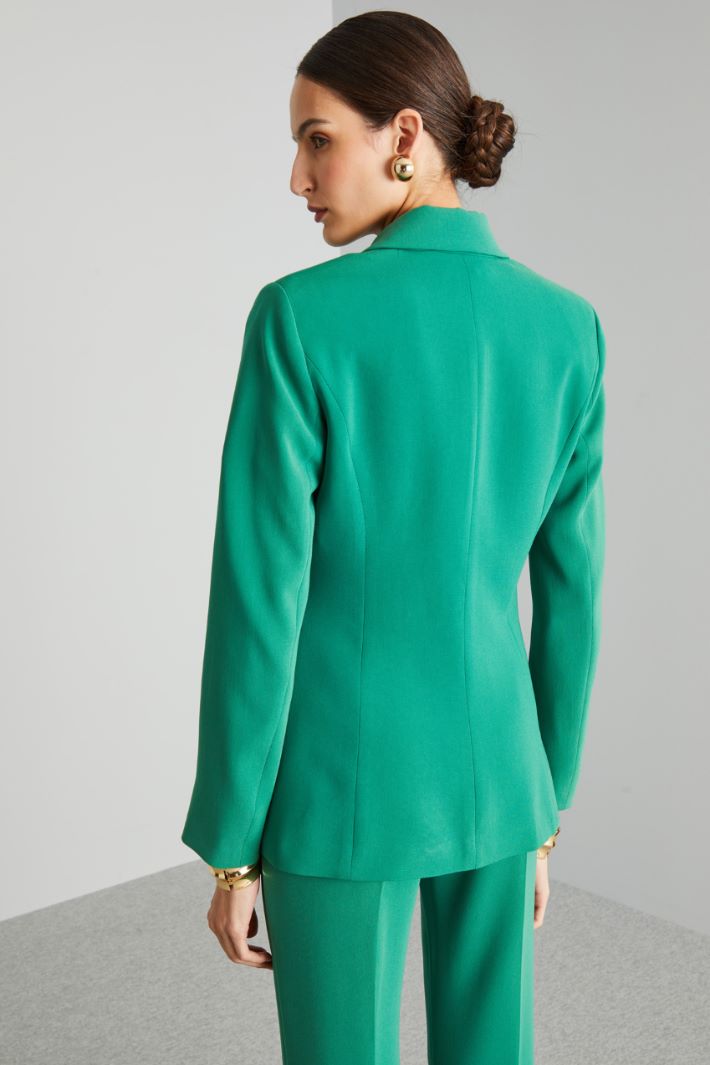 Blazer con fibbia a cerchio - VERDE SMERALDO - Fashion Market - 4
