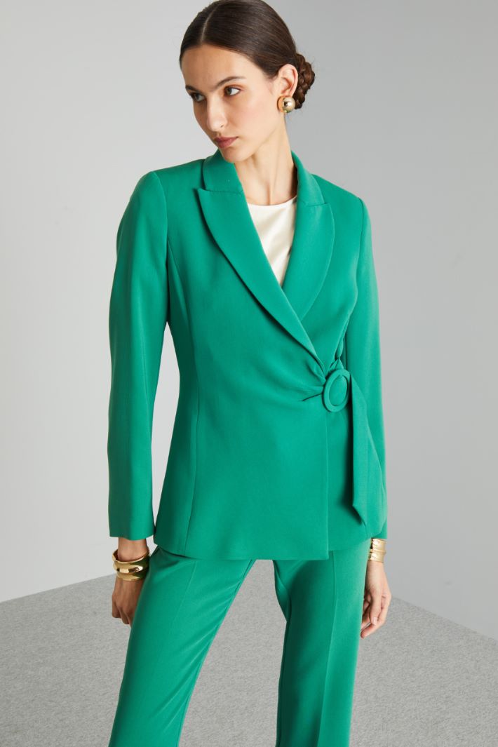 Blazer con fibbia a cerchio - VERDE SMERALDO - Fashion Market - 2
