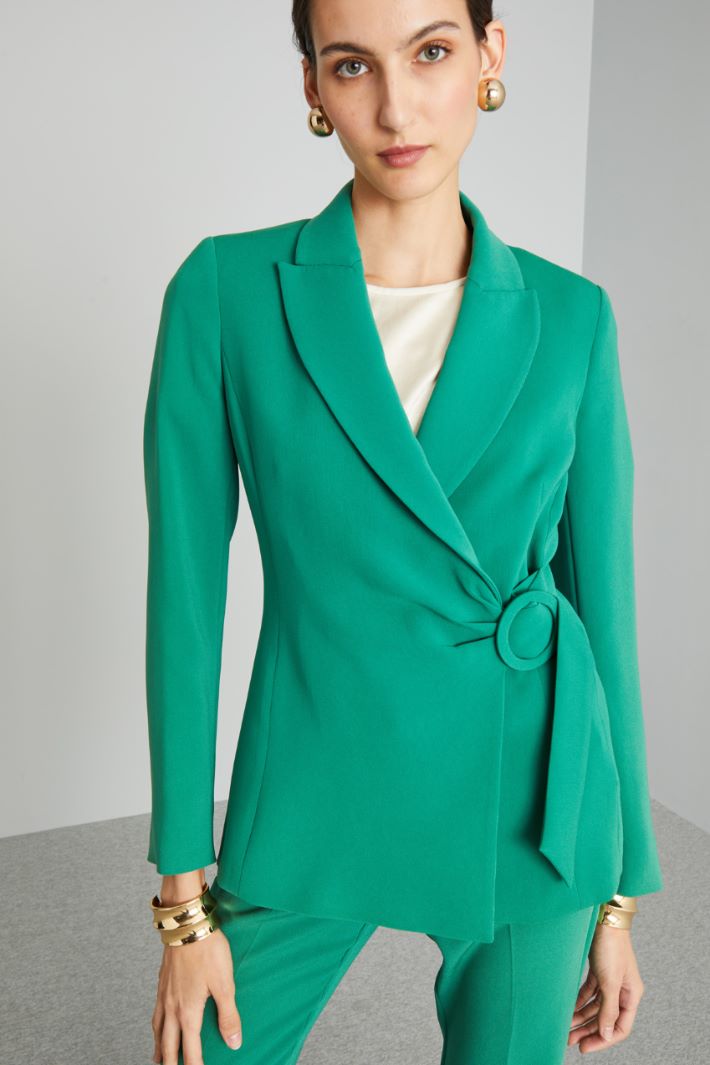 Blazer con fibbia a cerchio - VERDE SMERALDO - Fashion Market - 3