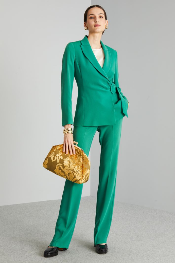 Blazer con fibbia a cerchio - VERDE SMERALDO - Fashion Market