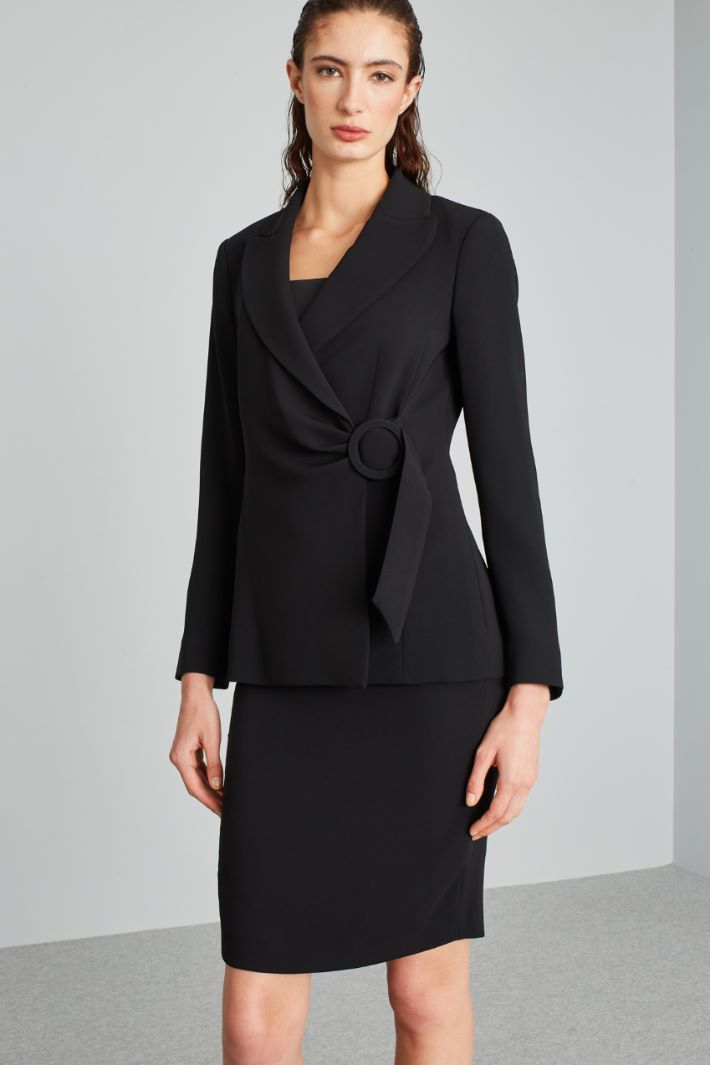 Blazer con fibbia a cerchio - NERO - Fashion Market - 2