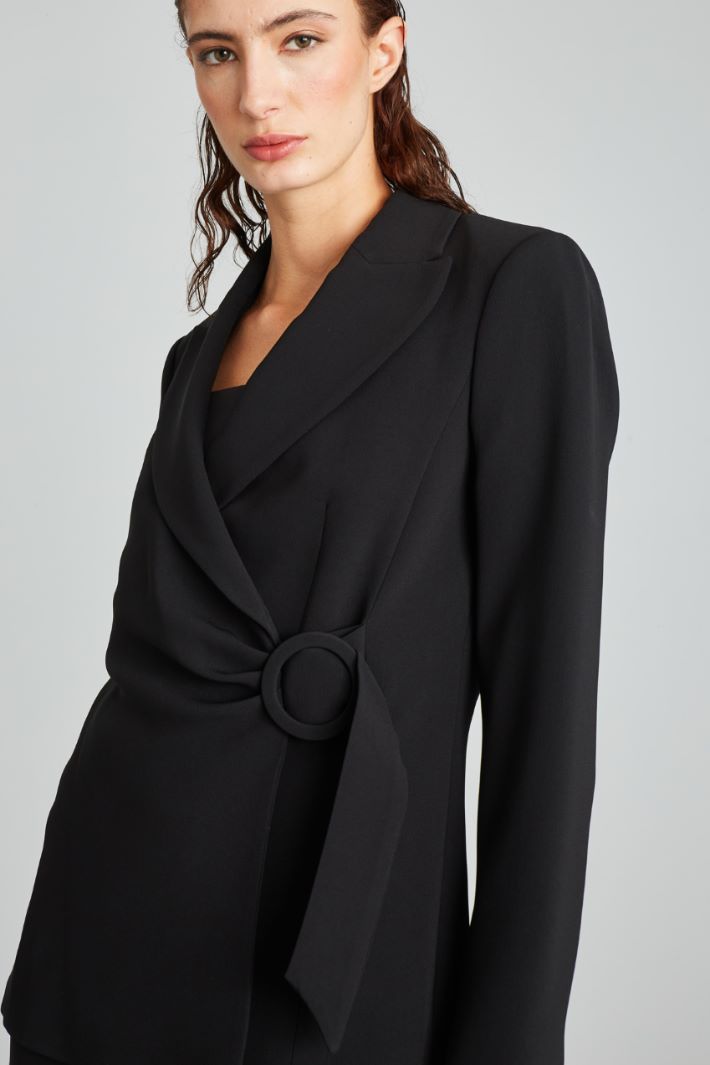 Blazer con fibbia a cerchio - NERO - Fashion Market - 3