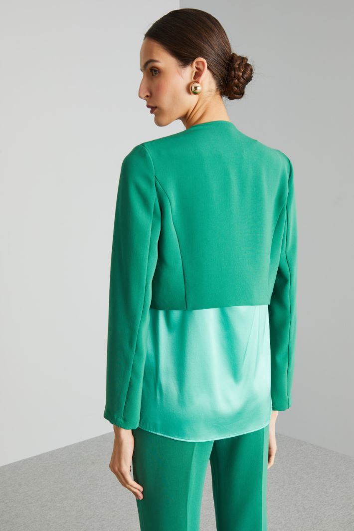 Bolero dritto in cady - VERDE SMERALDO - Fashion Market - 4