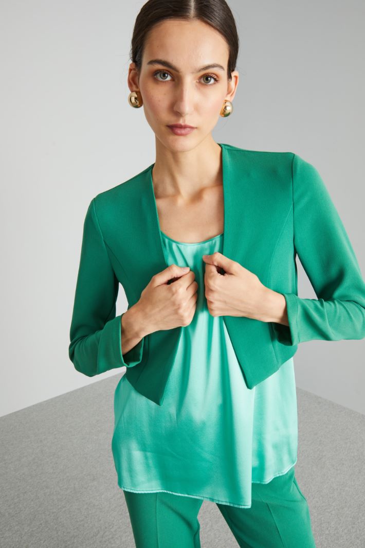 Bolero dritto in cady - VERDE SMERALDO - Fashion Market - 3
