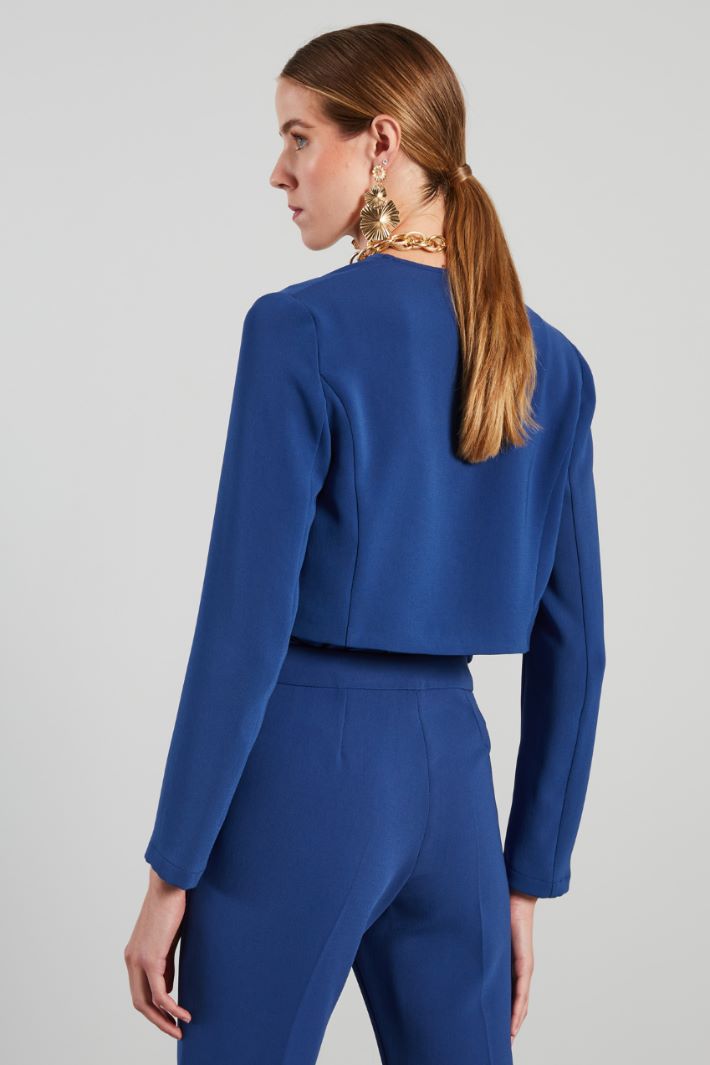 Bolero dritto in cady - BLU CHIARO - Fashion Market - 4