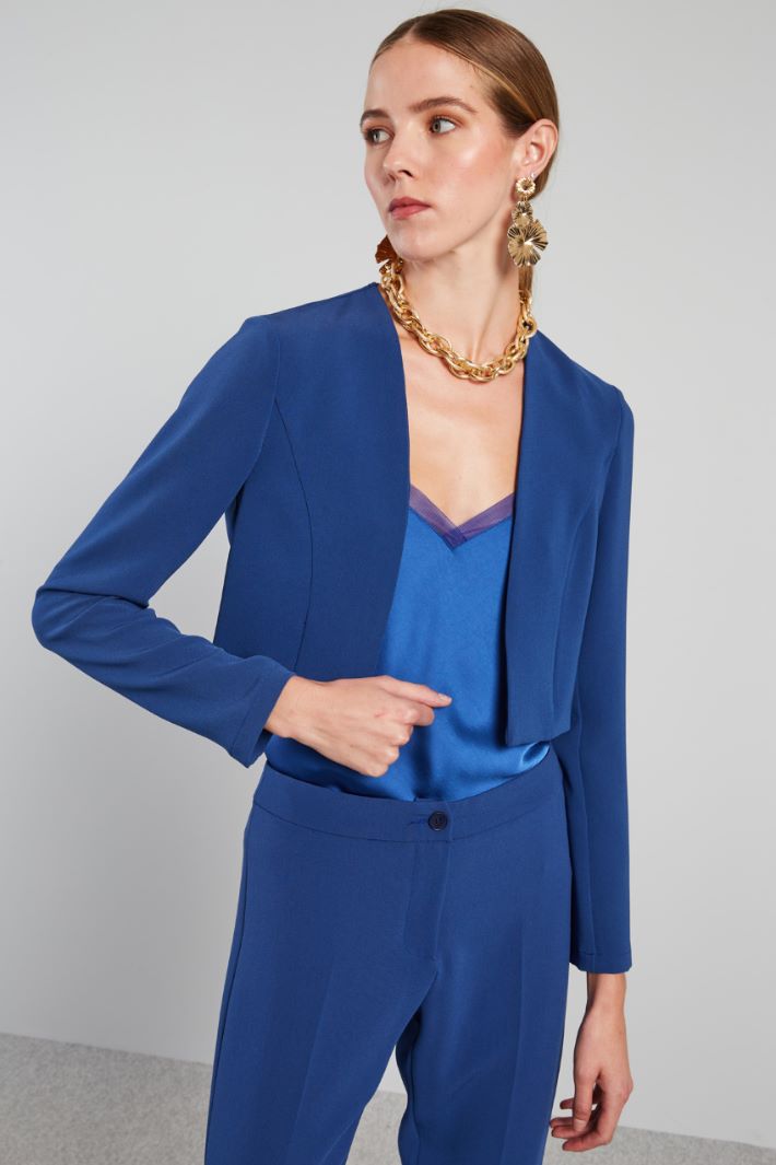 Bolero dritto in cady - BLU CHIARO - Fashion Market - 2
