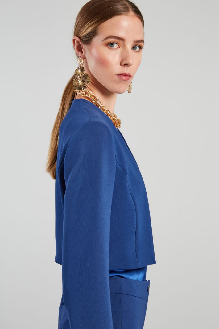 Bolero dritto in cady - BLU CHIARO - Fashion Market - 3
