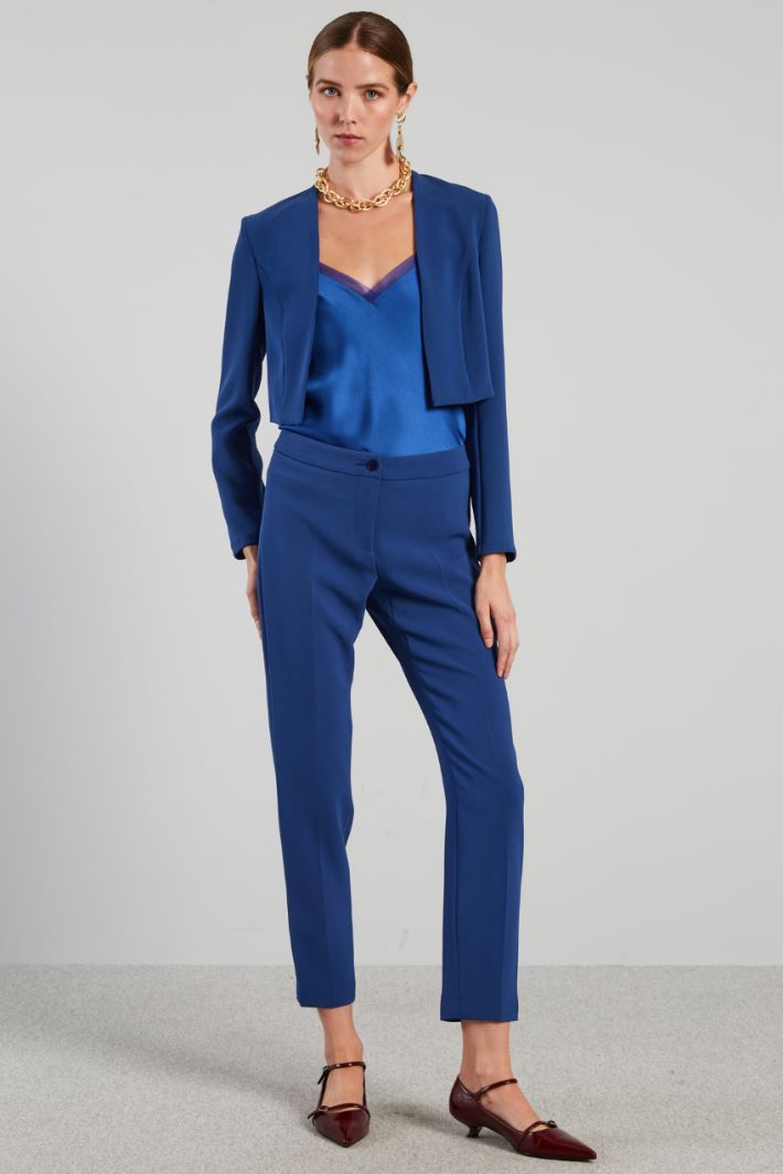 Bolero dritto in cady - BLU CHIARO - Fashion Market
