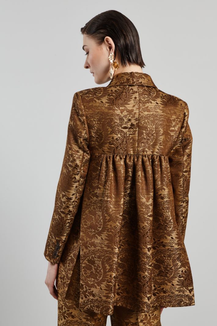 Blazer in jacquard broccato - BRONZO - Fashion Market - 3