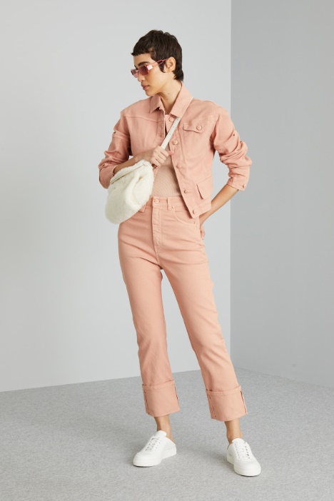 Giacca cropped in bull di cotone - Fashion Market