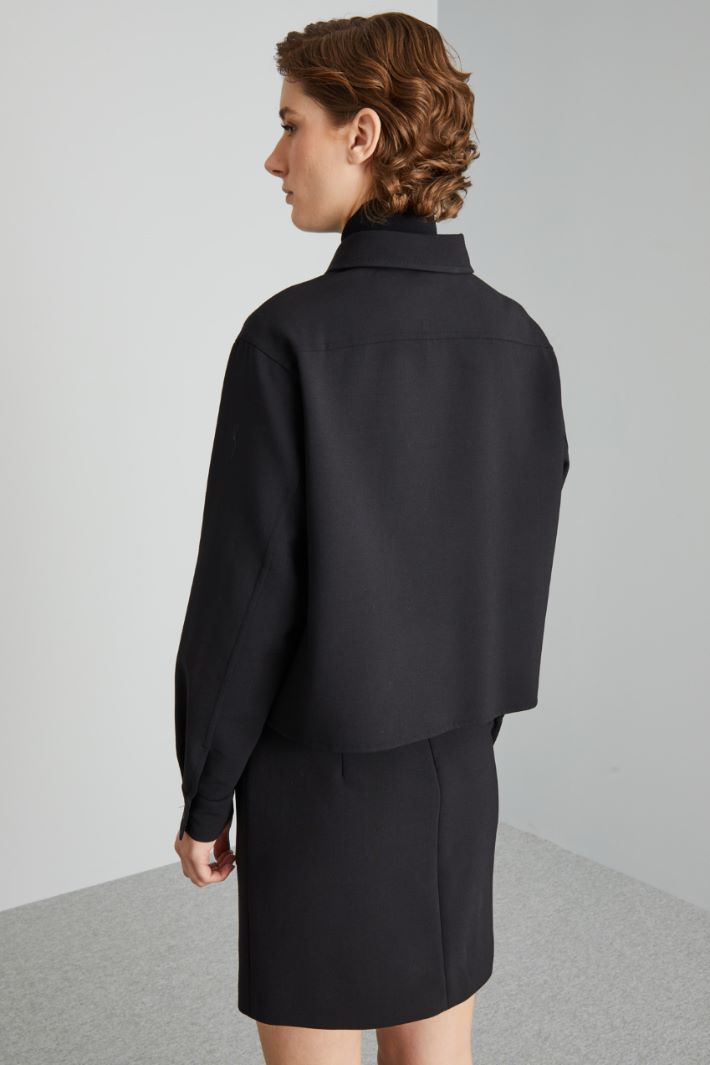 Giacca boxy con taschini - NERO - Fashion Market - 4