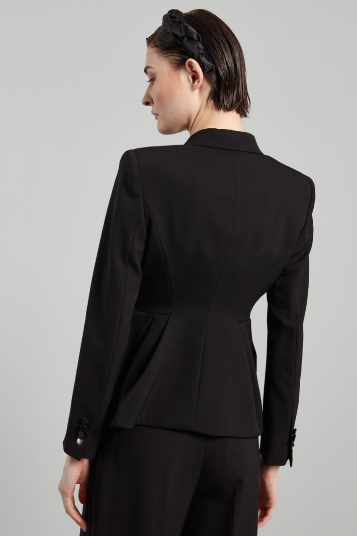Blazer a corolla in lana - NERO - Fashion Market - 4