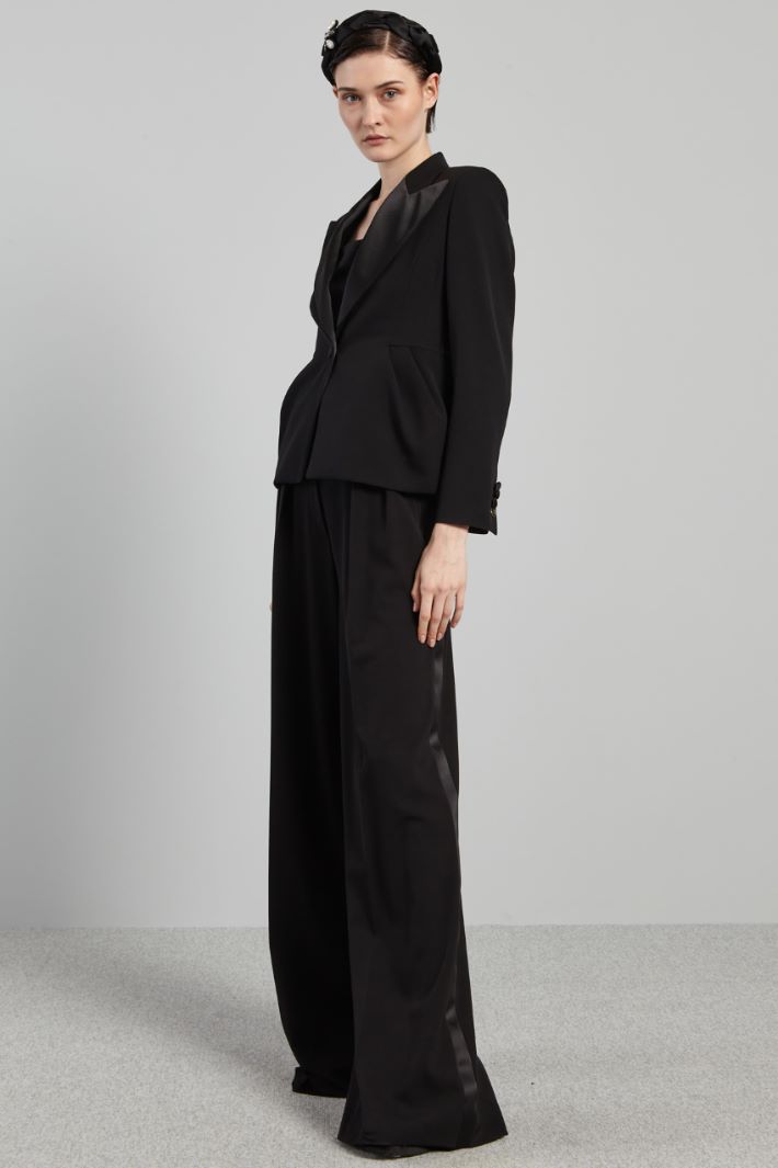 Blazer a corolla in lana - NERO - Fashion Market