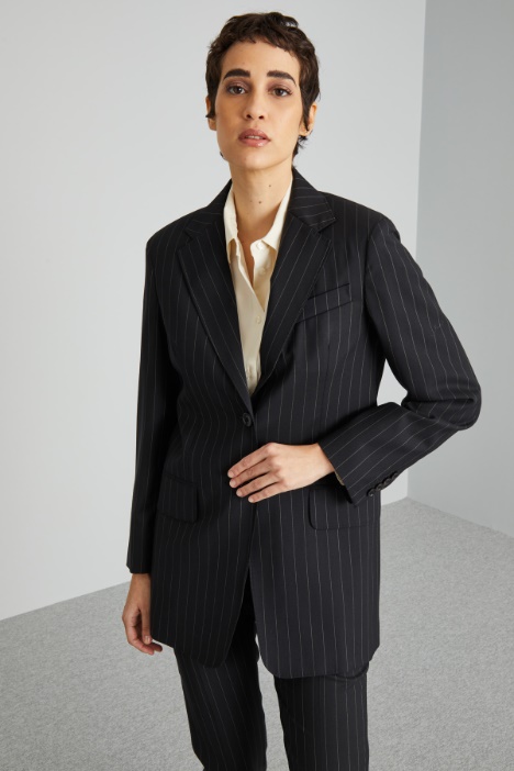 Blazer in lana gessata - Fashion Market