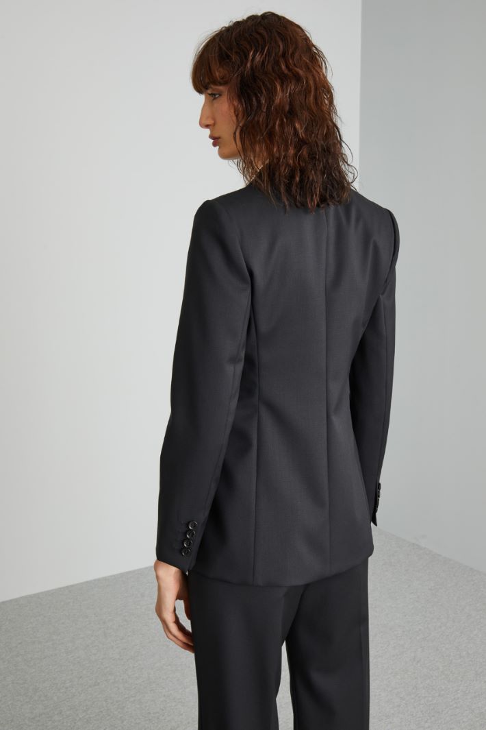 Blazer doppiopetto in lana - NERO - Fashion Market - 4