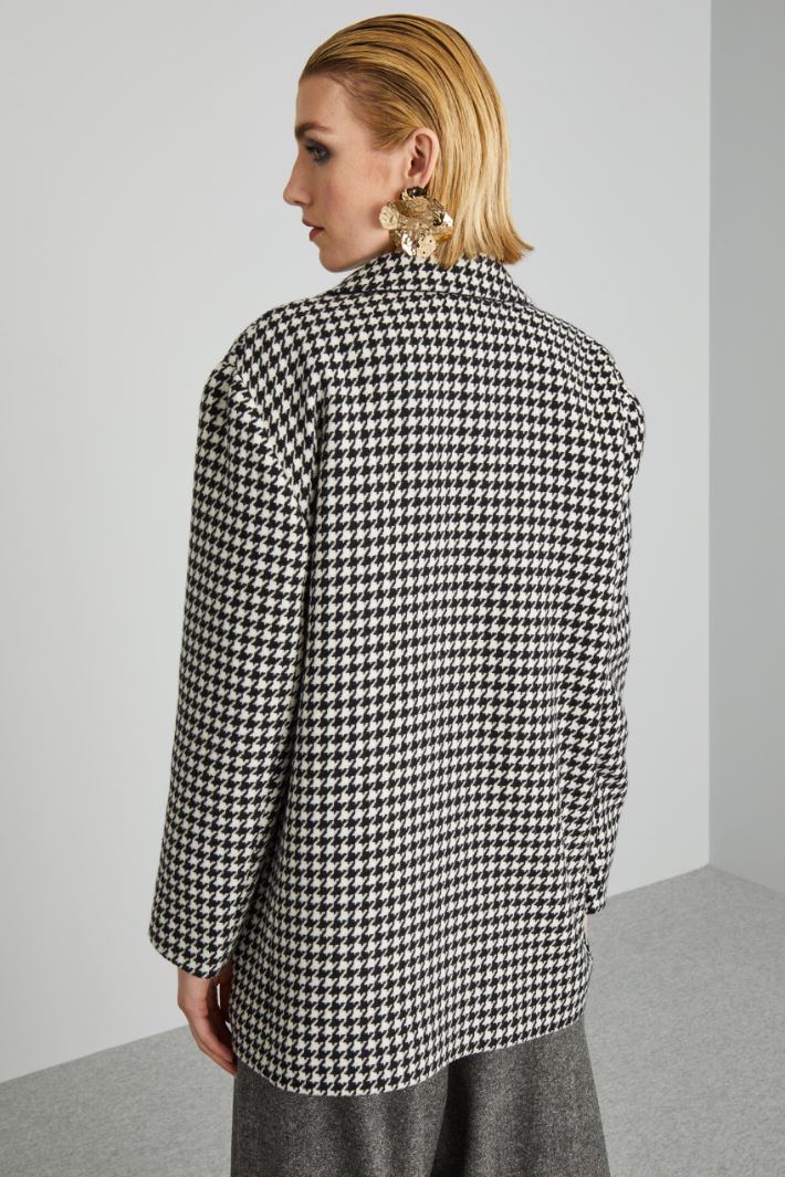 Cappotto corto in pura lana - NERO BIANCO - Fashion Market - 4