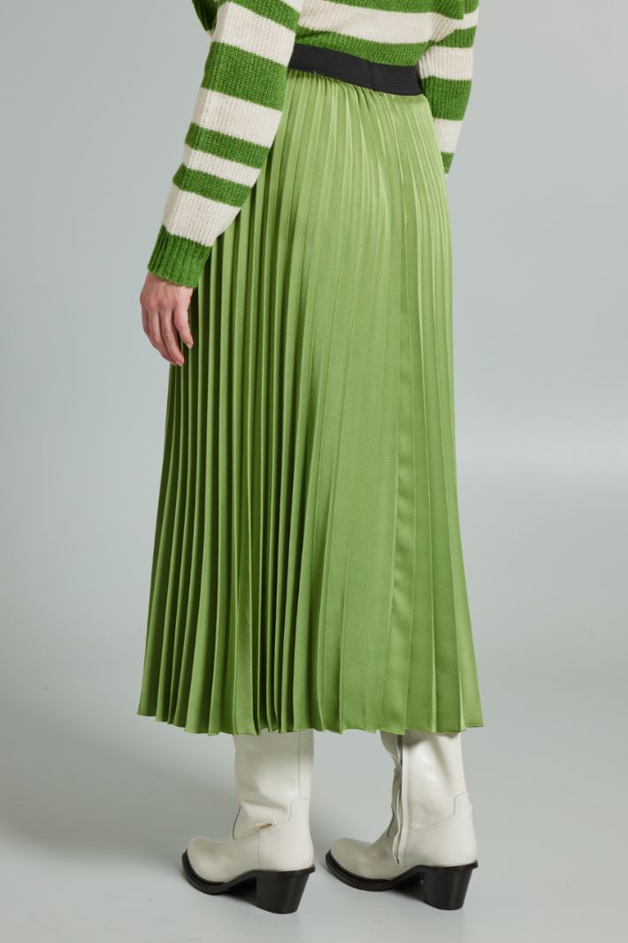 Gonna in raso plissé - VERDE PISTACCHIO - Fashion Market - 4