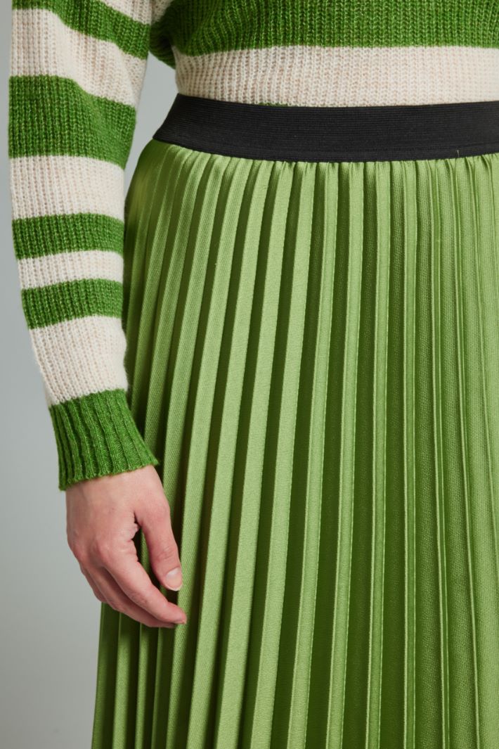 Gonna in raso plissé - VERDE PISTACCHIO - Fashion Market - 3