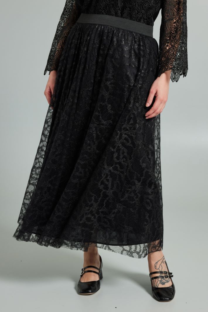 Gonna lunga in pizzo - NERO - Fashion Market - 2