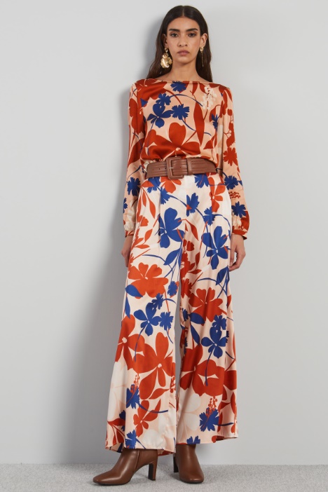 Pantaloni ampi in twill - Fashion Market