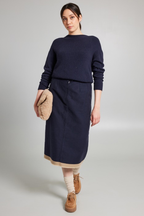 Gonna in jacquard effetto denim - Fashion Market