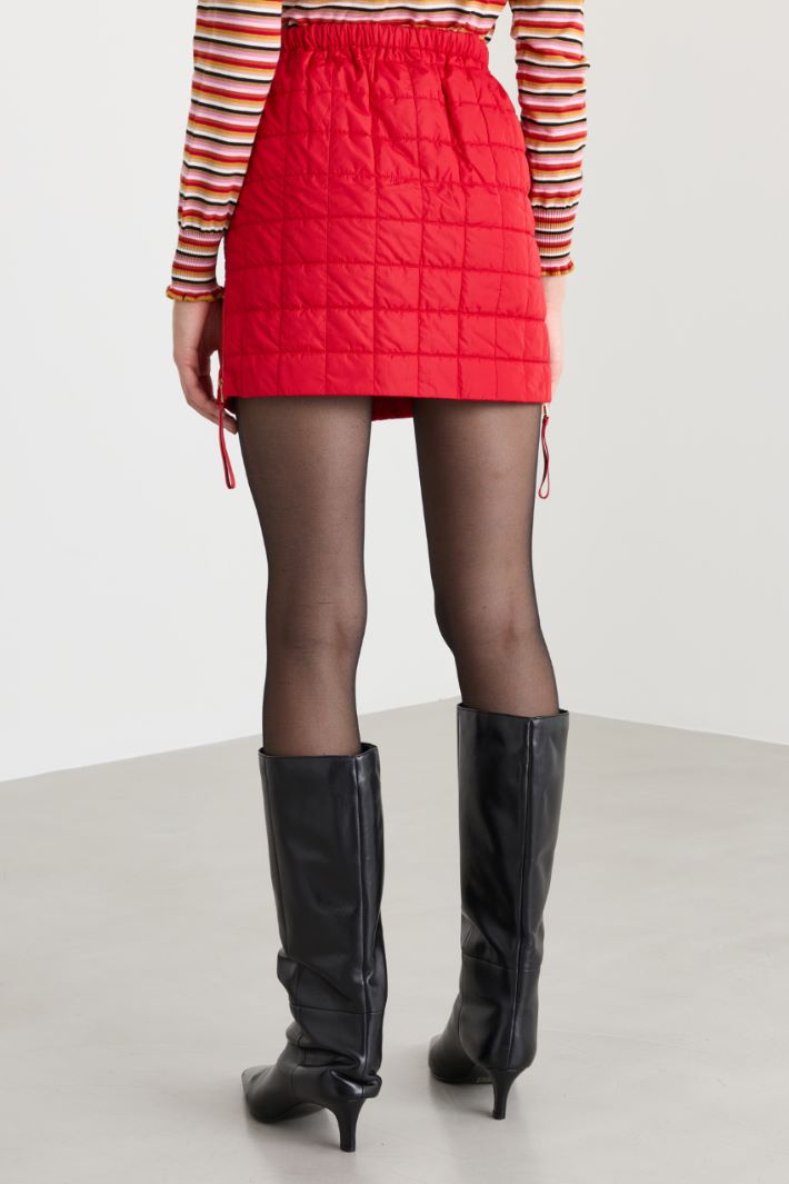 Minigonna in tessuto trapuntato - ROSSO - Fashion Market - 4