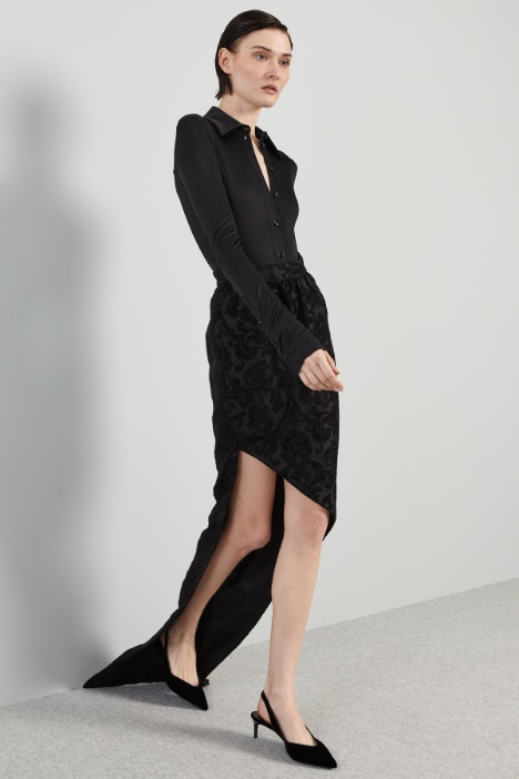 Gonna jacquard con strascico - Fashion Market