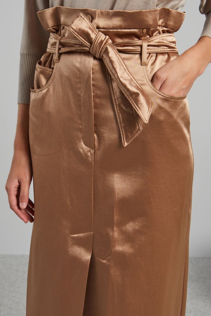 Gonna lunga a vita alta - CAMMELLO - Fashion Market - 3