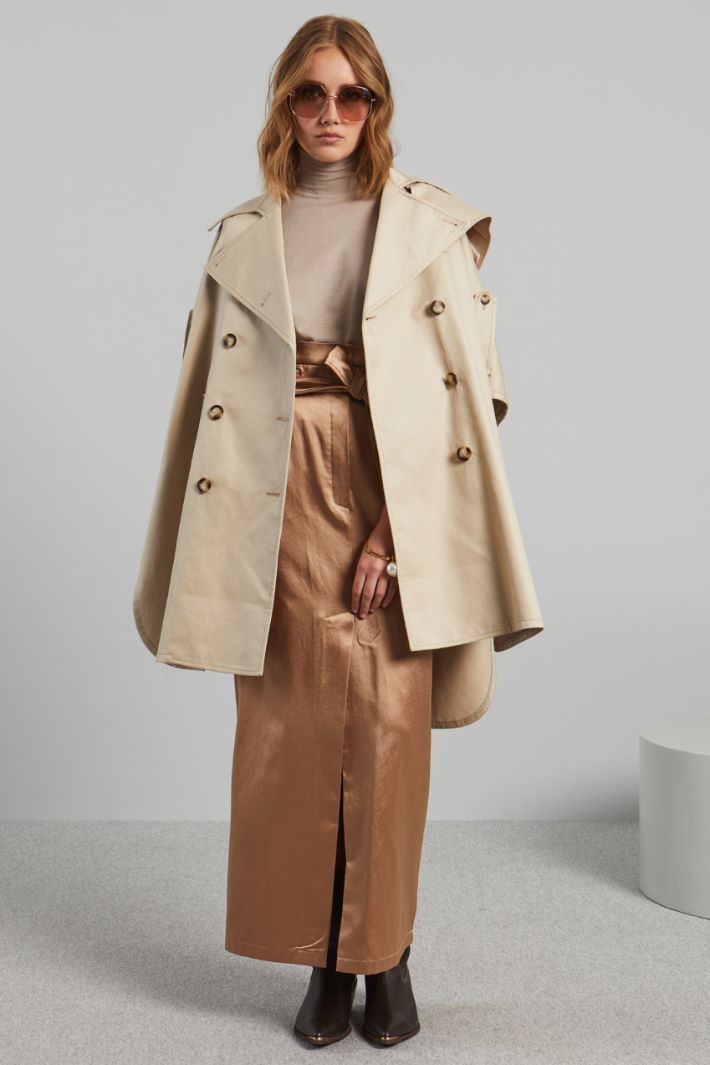 Gonna lunga a vita alta - CAMMELLO - Fashion Market
