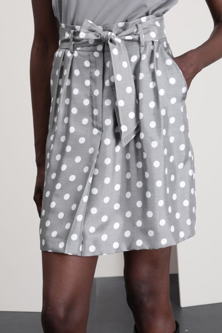 Gonna in twill di pura seta - GRIGIO BIANCO - Fashion Market - 4