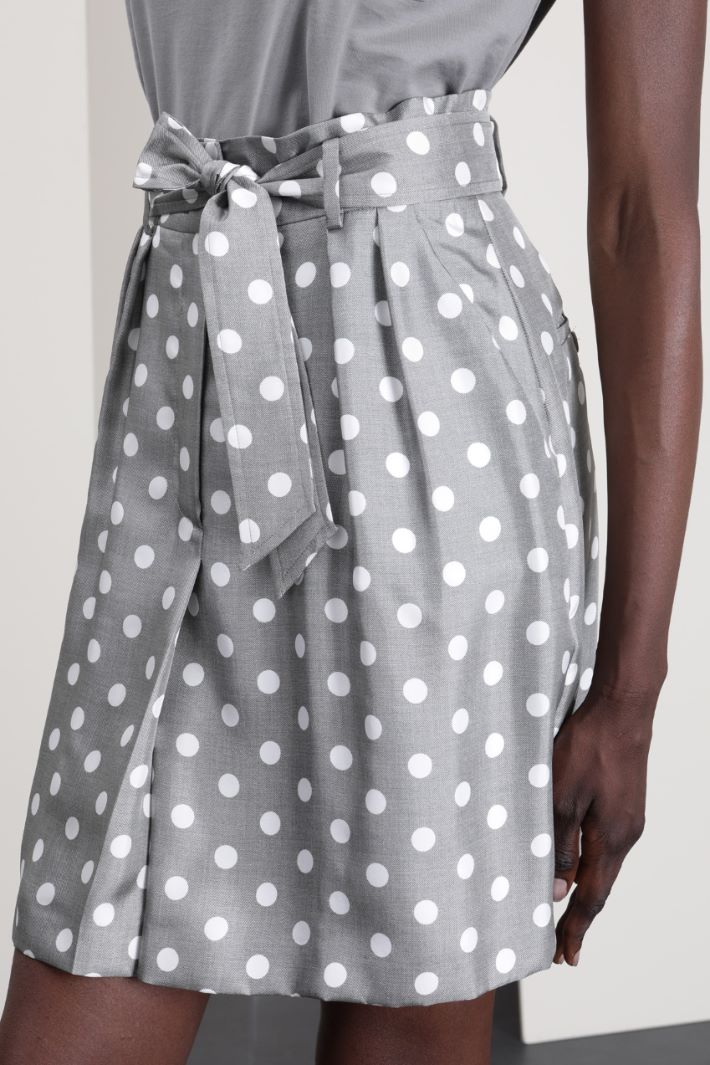 Gonna in twill di pura seta - GRIGIO BIANCO - Fashion Market - 3