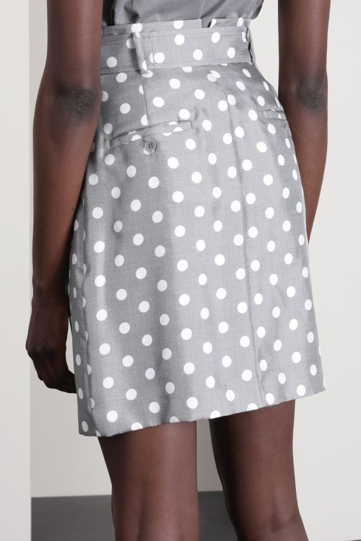 Gonna in twill di pura seta - GRIGIO BIANCO - Fashion Market - 2