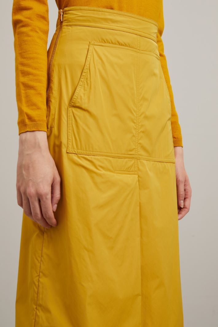 Gonna lunga in taffetà - GIALLO SENAPE - Fashion Market - 3