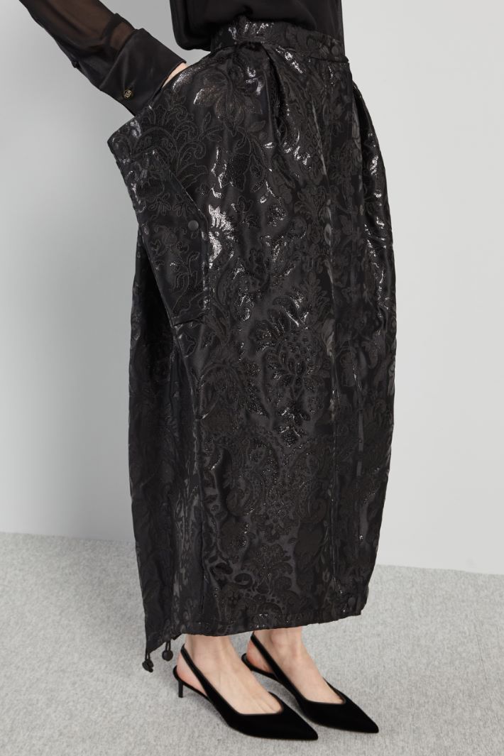 Gonna asimmetrica con tasche - NERO - Fashion Market - 2