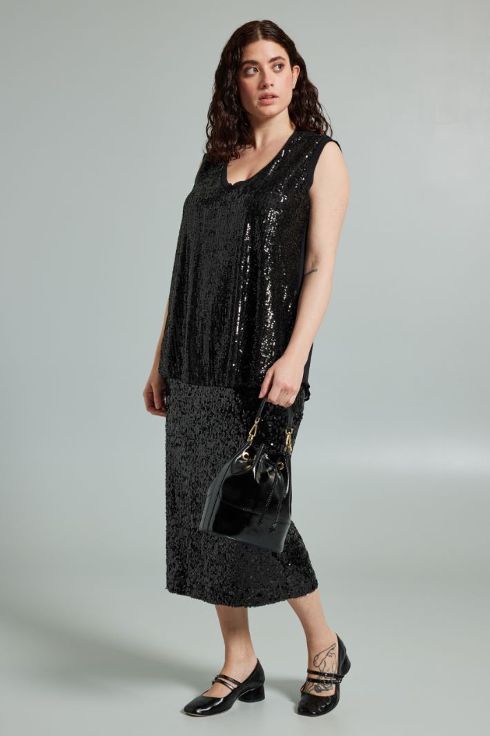 Top con paillettes - NERO - Fashion Market