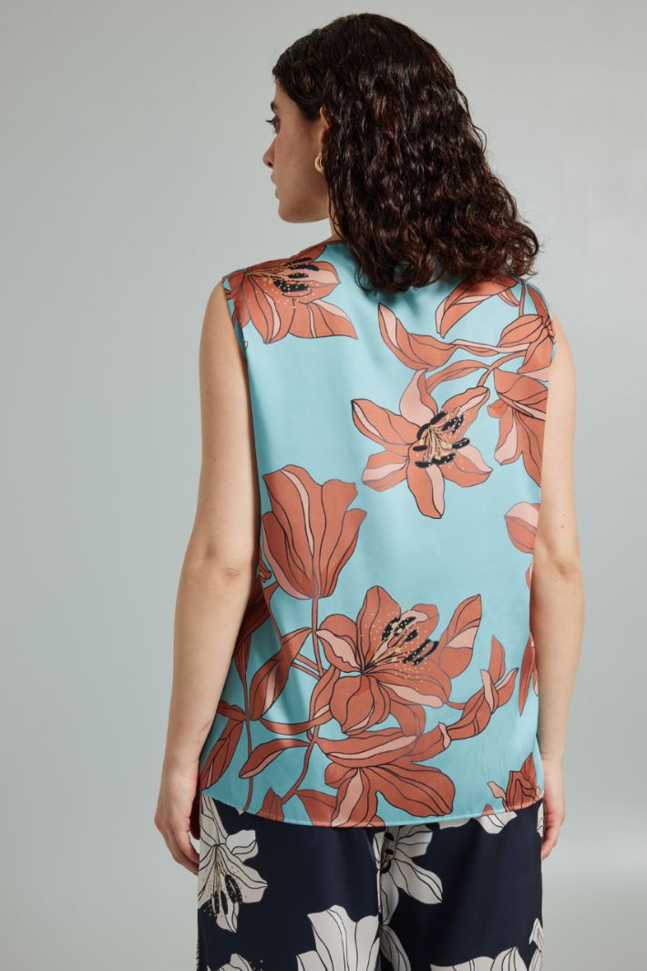 Top in twill stampato - ACQUA TERRACOTTA - Fashion Market - 4