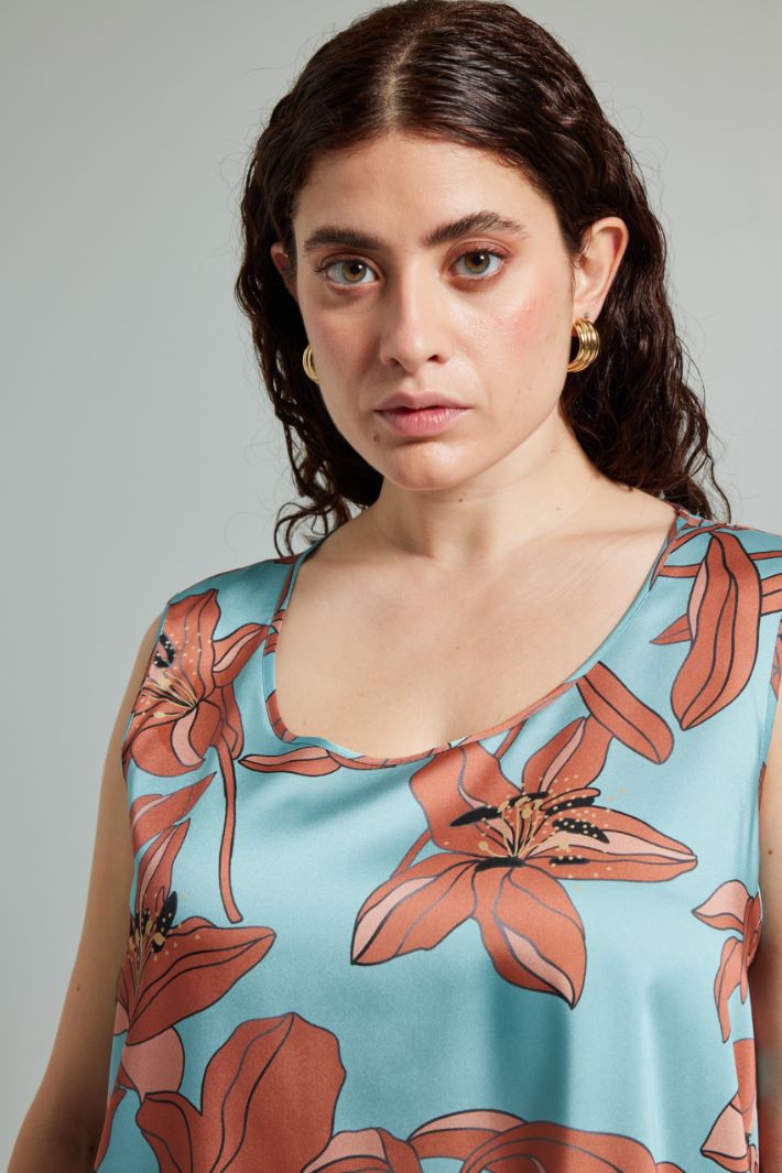 Top in twill stampato - ACQUA TERRACOTTA - Fashion Market - 3