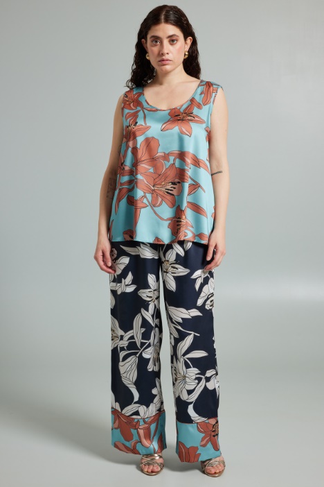 Top in twill stampato - Fashion Market