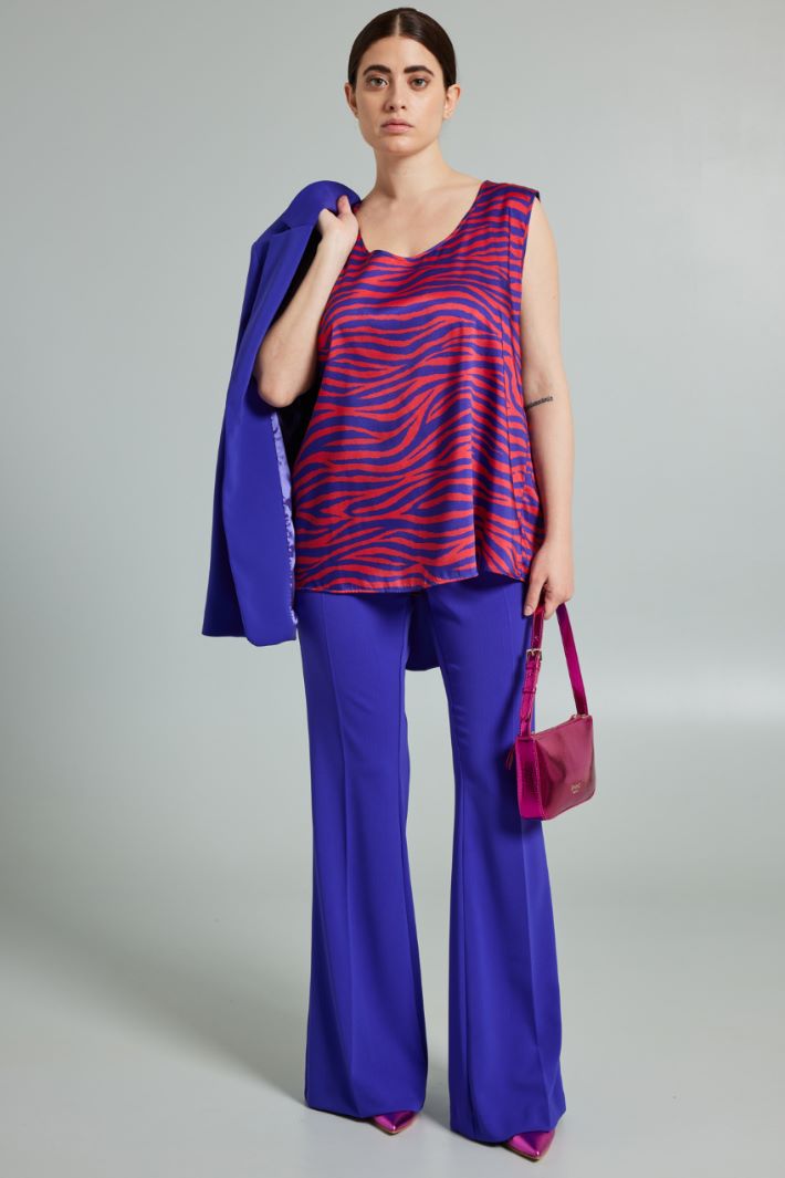 Top in twill stampato - VIOLA ROSSO - Fashion Market