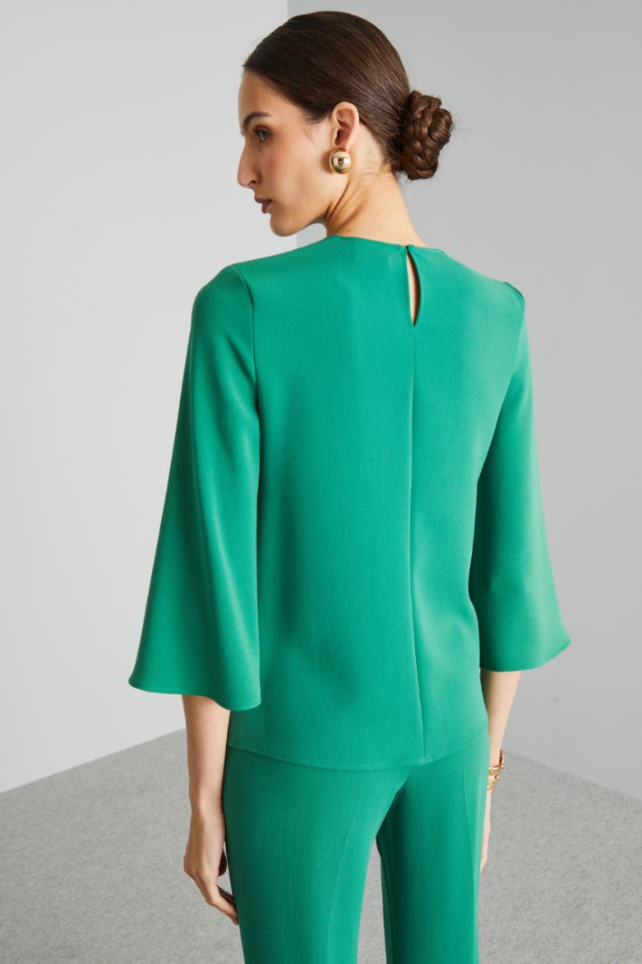 Blusa con passante in metallo - VERDE SMERALDO - Fashion Market - 4