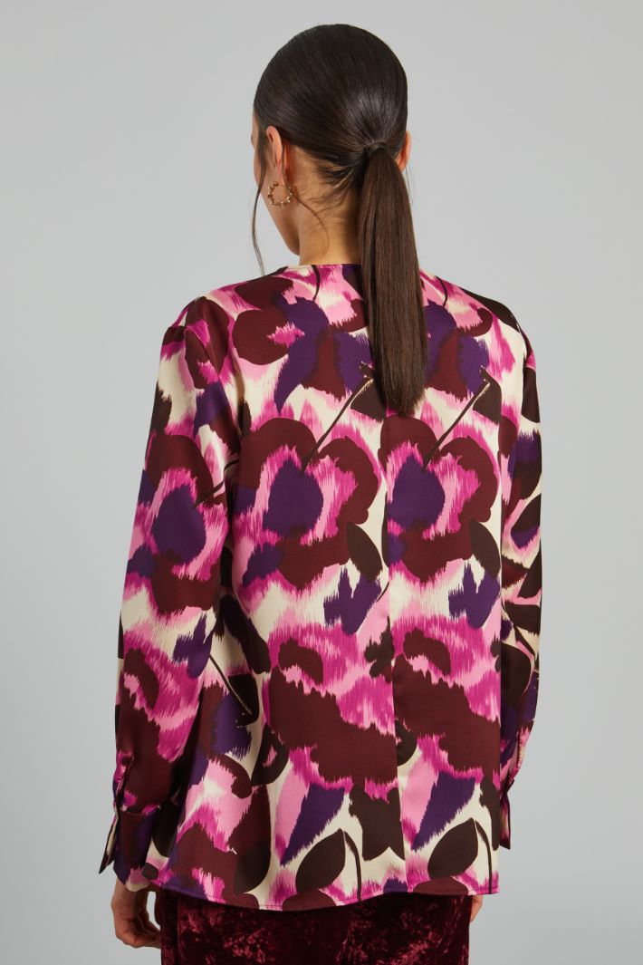 Blusa in raso seersucker - VIOLA ROSA - Fashion Market - 4