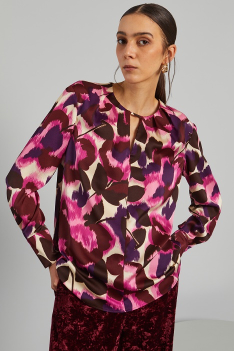 Blusa in raso seersucker - Fashion Market