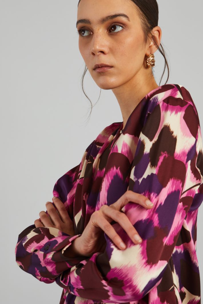 Blusa in raso seersucker - VIOLA ROSA - Fashion Market - 3