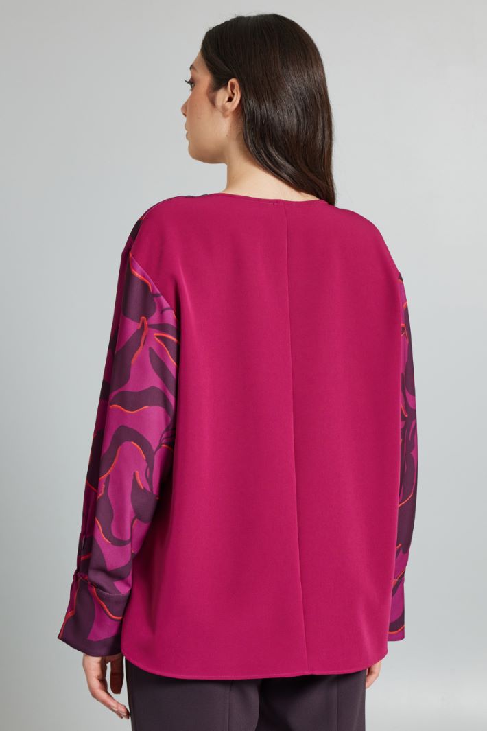 Blusa in cady fluido - CICLAMINO BORGOGNA - Fashion Market - 4