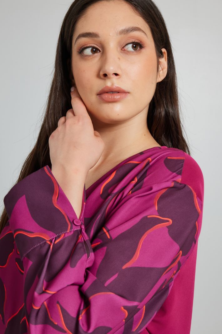 Blusa in cady fluido - CICLAMINO BORGOGNA - Fashion Market - 3
